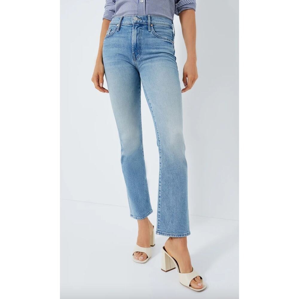 Mother Denim Women's Jeans The Insider Flood Pysch! Mid Rise Straight Blue 26